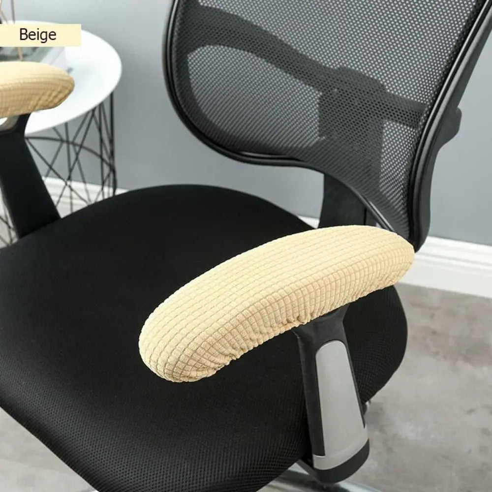 1Pair Chair Armrest Pads Elbow Relief Knitted Elastic Fabric Armrest Gloves Anti-Slip Sleeve Pack Chair Cover For Office Chairs
