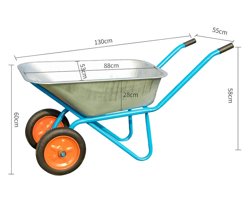 Hot Sale Metal Wheelbarrow With Pneumatic Wheels For Garden And Construction Use Building Equipment For Farm Tools