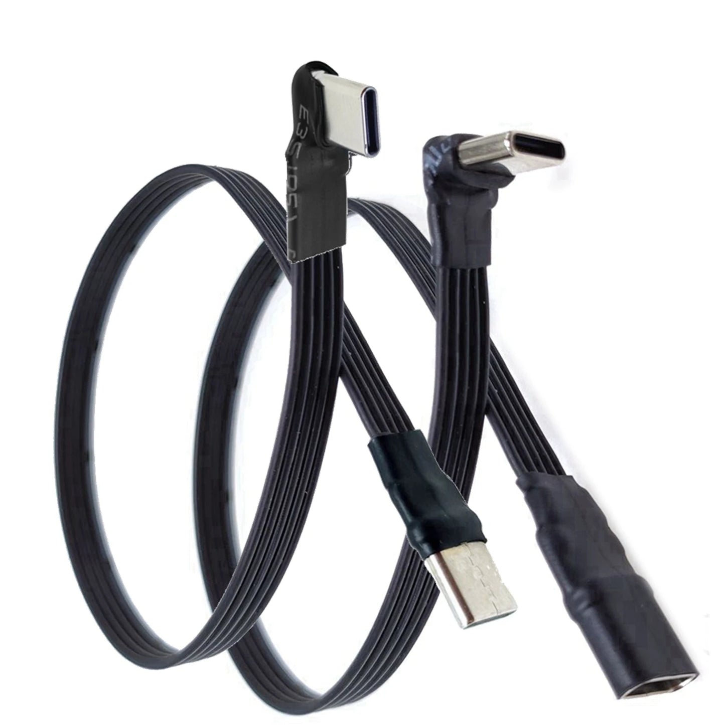 5CM 10CM 20CM 30CM 50CM 100CM USB 2.0 Type C to Type C Extension Cable 90° Adapter FPC FPV Band Flat USB C Cable 3A 5CM-100CM