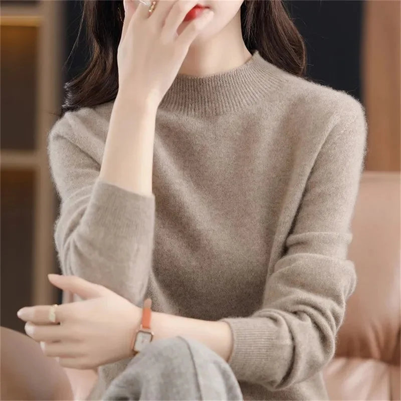 Womens Sweaters 2023 New Fashion Turtleneck Sweater Women Soft Knitted Ladies Sweater Winter Tops Pullover Jumpers Ladies