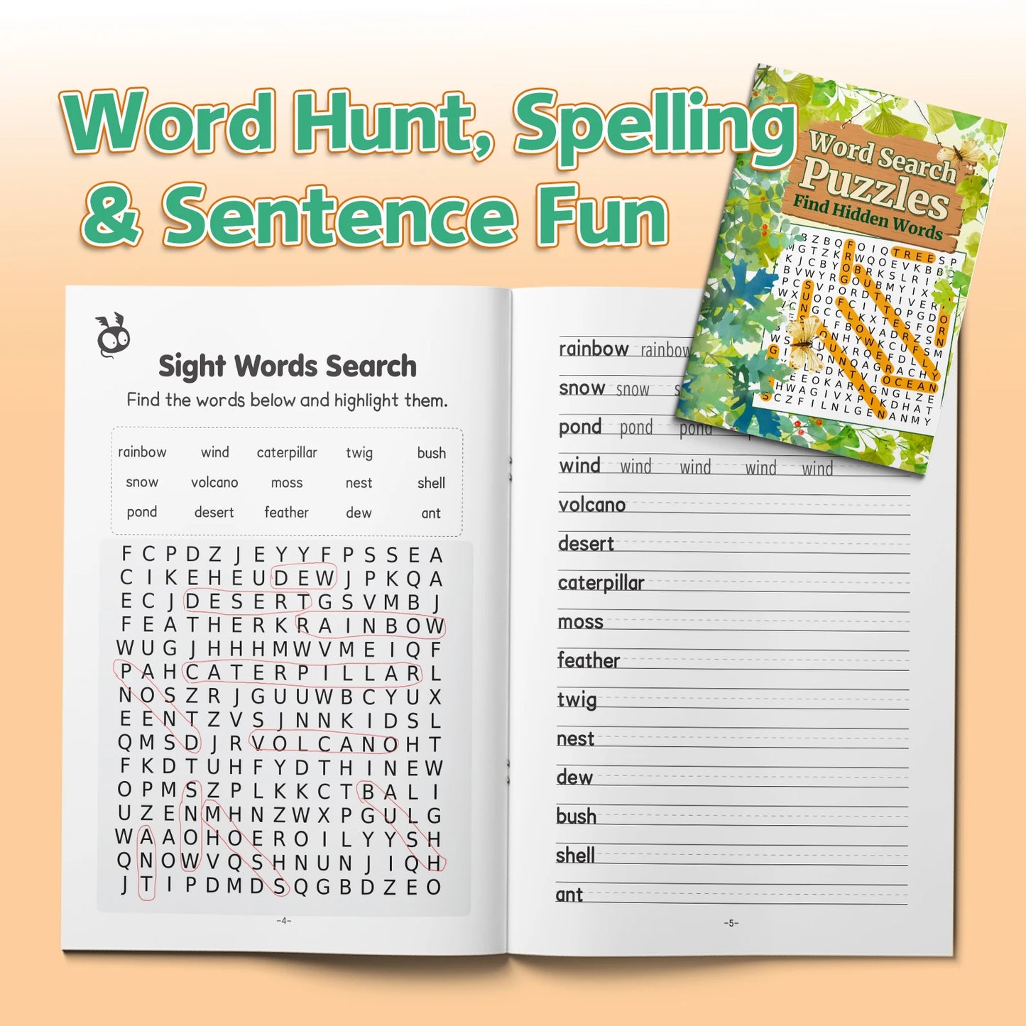 Word Search Puzzles – Find Hidden Words, Brain-Boosting Activity Book for Kids and Adults, Fun Vocabulary Game