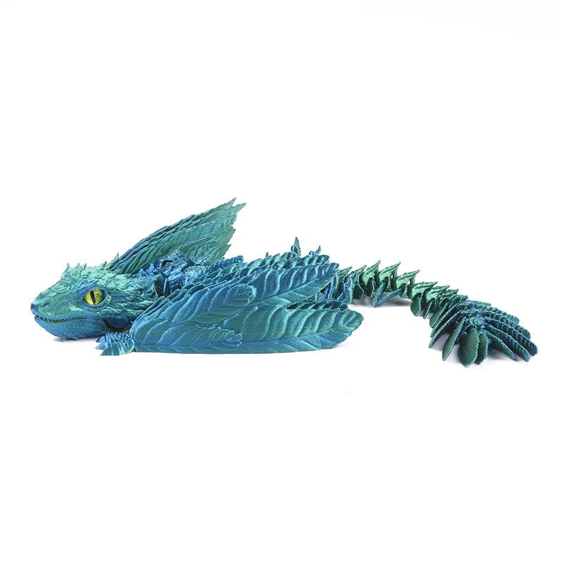 3D Printed Dragon Feathered Wyvern Dragon Articulated Fidget Dragon Home Office Decor Desktop Pet Desk Toy
