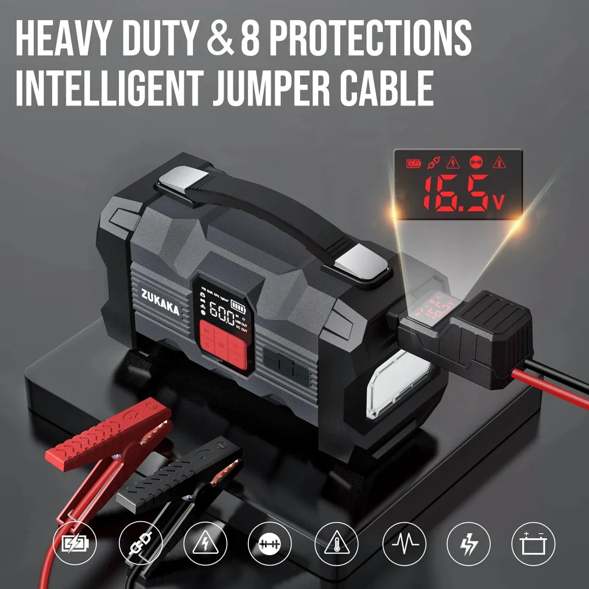 Car Jump Starter with Air Compressor Power Bank Portable Emergency Battery Booster Starting Device for Cars
