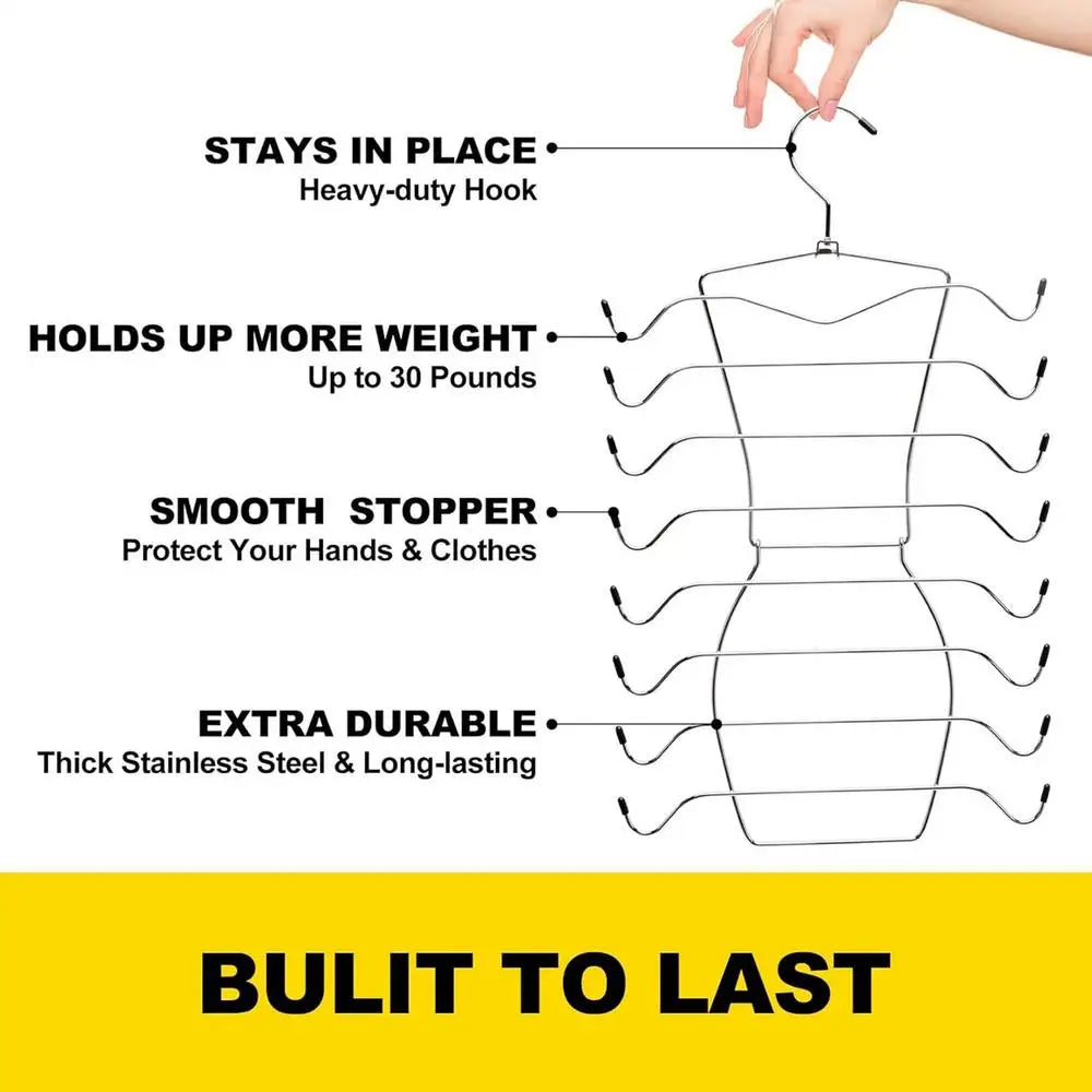 Foldable Mental Bra Hanger 8-layer Bra Hanger Sports Bra Hanger Space Saving Non-Slip Rotatable Sport Bras Holder for Closet
