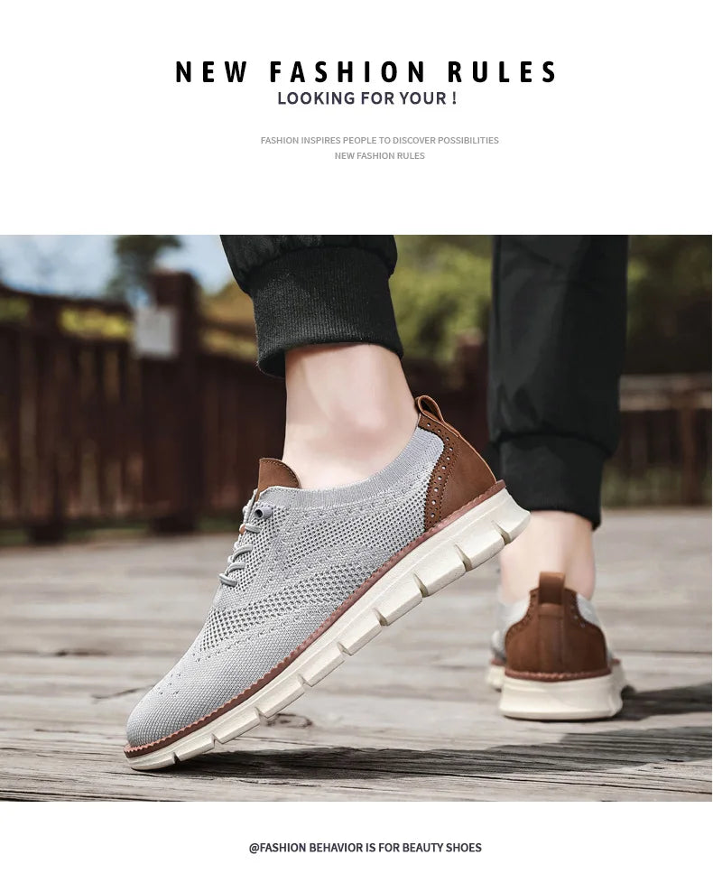Men Casual Shoes Breeze Stylish Oxfords Fashion Formal Business Urban Breathable Shoes for Male Non Slip Dress Sneakers for Man