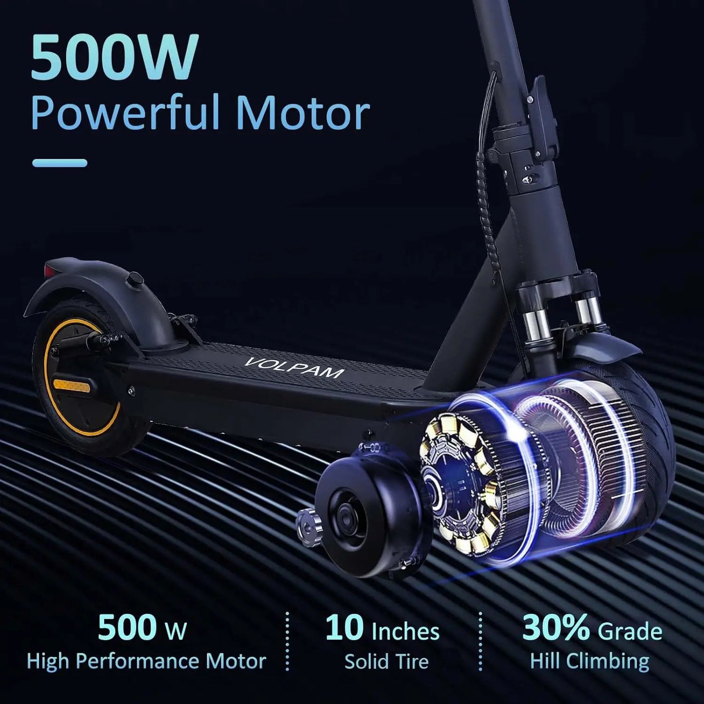 Poolsalb Electric Scooter|350W / 500W Motor, 8.5”/10”Solid Tires,19–22 Mph Speed, Up to 28 Miles Range, Dual Braking System