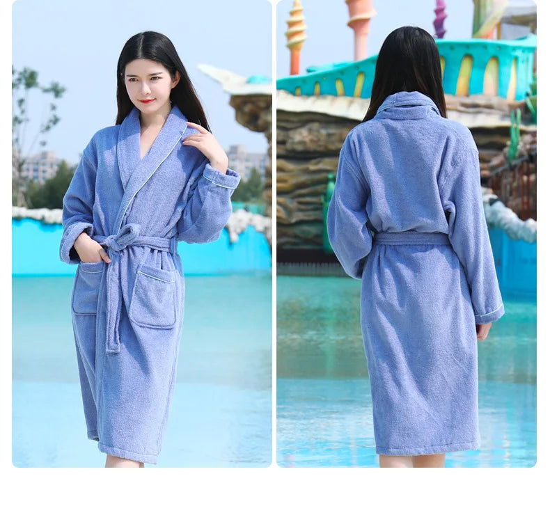 Bathrobe Men Winter Thick Warm Long Bathrobe Plus Size Towel Fleece Soft Nightgowns Bridesmaid Kimono Bath Robes Dressing Gown