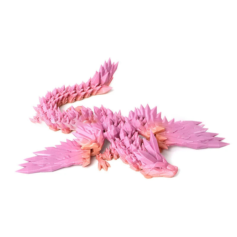 3D Printed Dragon Feathered Wyvern Dragon Articulated Fidget Dragon Home Office Decor Desktop Pet Desk Toy