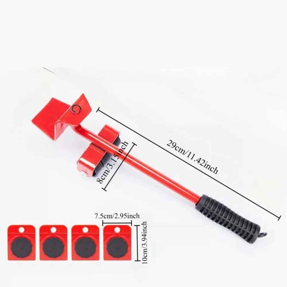 1Set Heavy Duty Furniture Lifter Mover Roller with Wheel Bar Moving Device Lifting Helper Furniture Moving Transport Tool