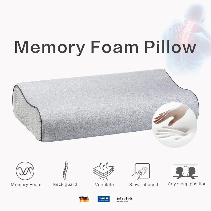Orthopedic Memory Foam Pillow Neck Protection Slow Rebound Memory Pillow Wave Curve Shape Health Cervical Neck