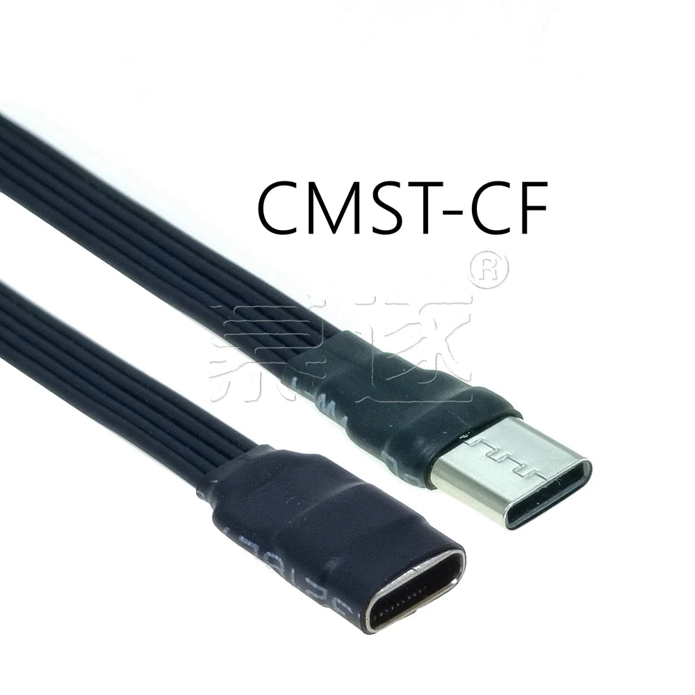5CM 10CM 20CM 30CM 50CM 100CM USB 2.0 Type C to Type C Extension Cable 90° Adapter FPC FPV Band Flat USB C Cable 3A 5CM-100CM