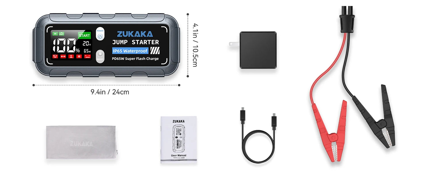 Car Jump Starter with Air Compressor Power Bank Portable Emergency Battery Booster Starting Device for Cars