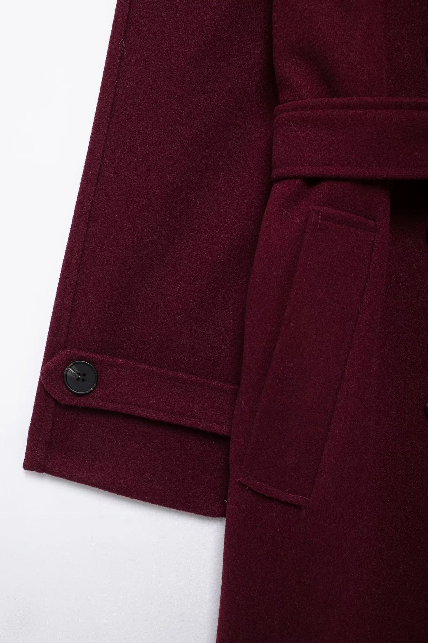 HH Winter Elegant Women Turn-Down Collar Long Coat Solid Long Sleeves Pocket Belt Double-Breasted Female Slim Windbreaker Coats