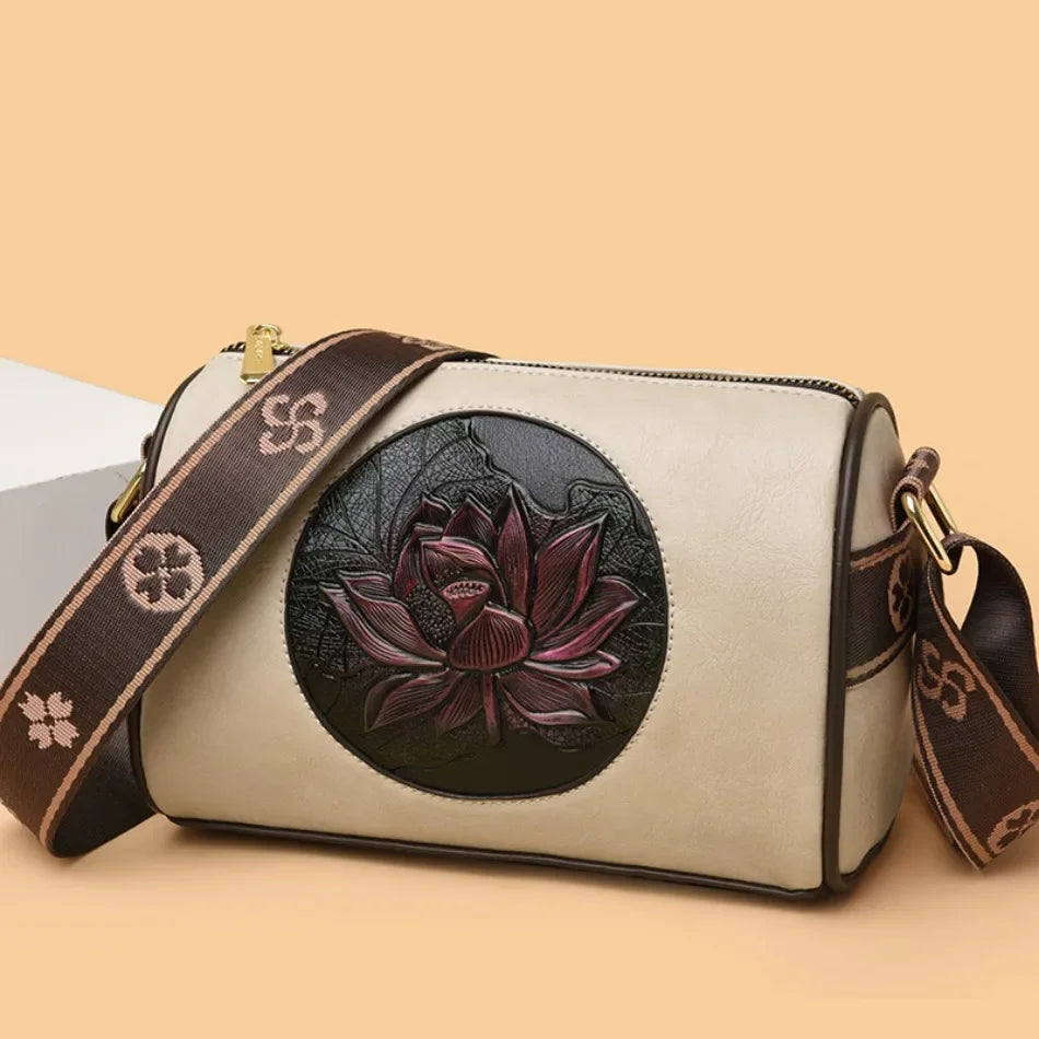 Women Embroidery Tote Bag High Quality Leather Ladies Handbags 2024 Women Shoulder Bag Small Crossbody Bags For Women Sac a Main