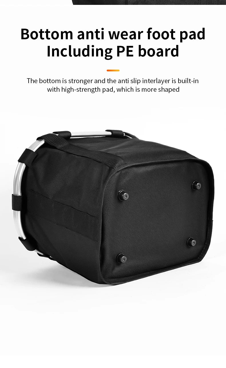 Bicycle Front Basket Bike Small Pet Dog Carry Pouch 2in1 Detachable MTB Cycling Handlebar Tube Hanging Fold Baggage Bag 5KG Load
