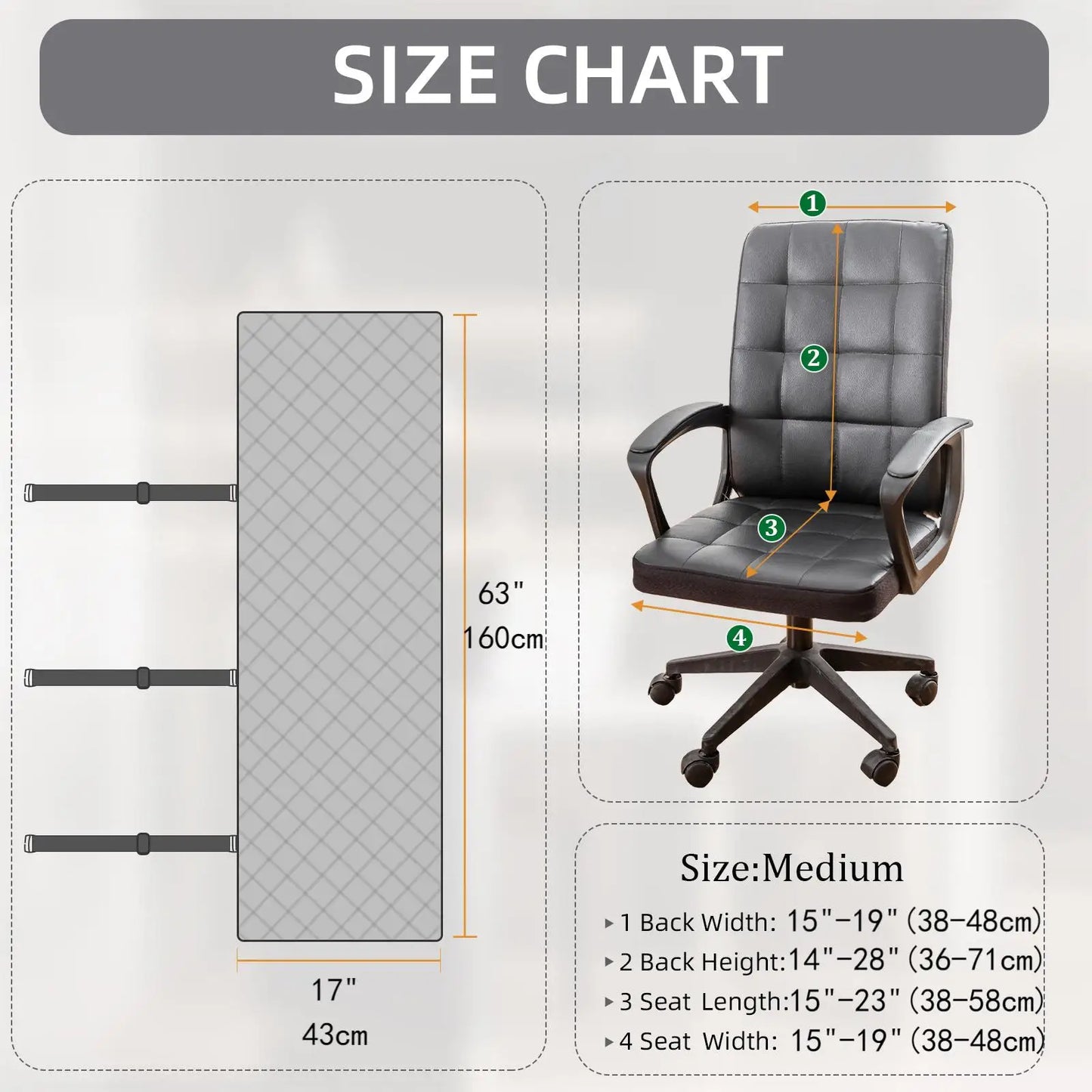 1pc Waterproof,Oil-Proof And Dust-Proof Chair Covers For Office Chairs,All-Season Universal Diamond-Grid Chair Cushions