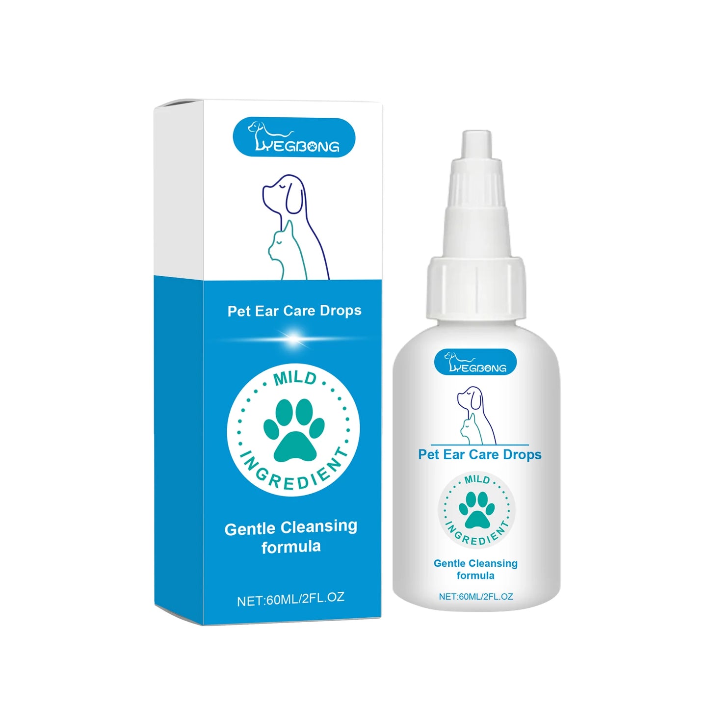 Pet Ear Care Drops for Dag Cat Gently Clean the Ears Remove Ear Mites Relieve Itching Reduce Odor Prevent Dryness Pet Ear Care