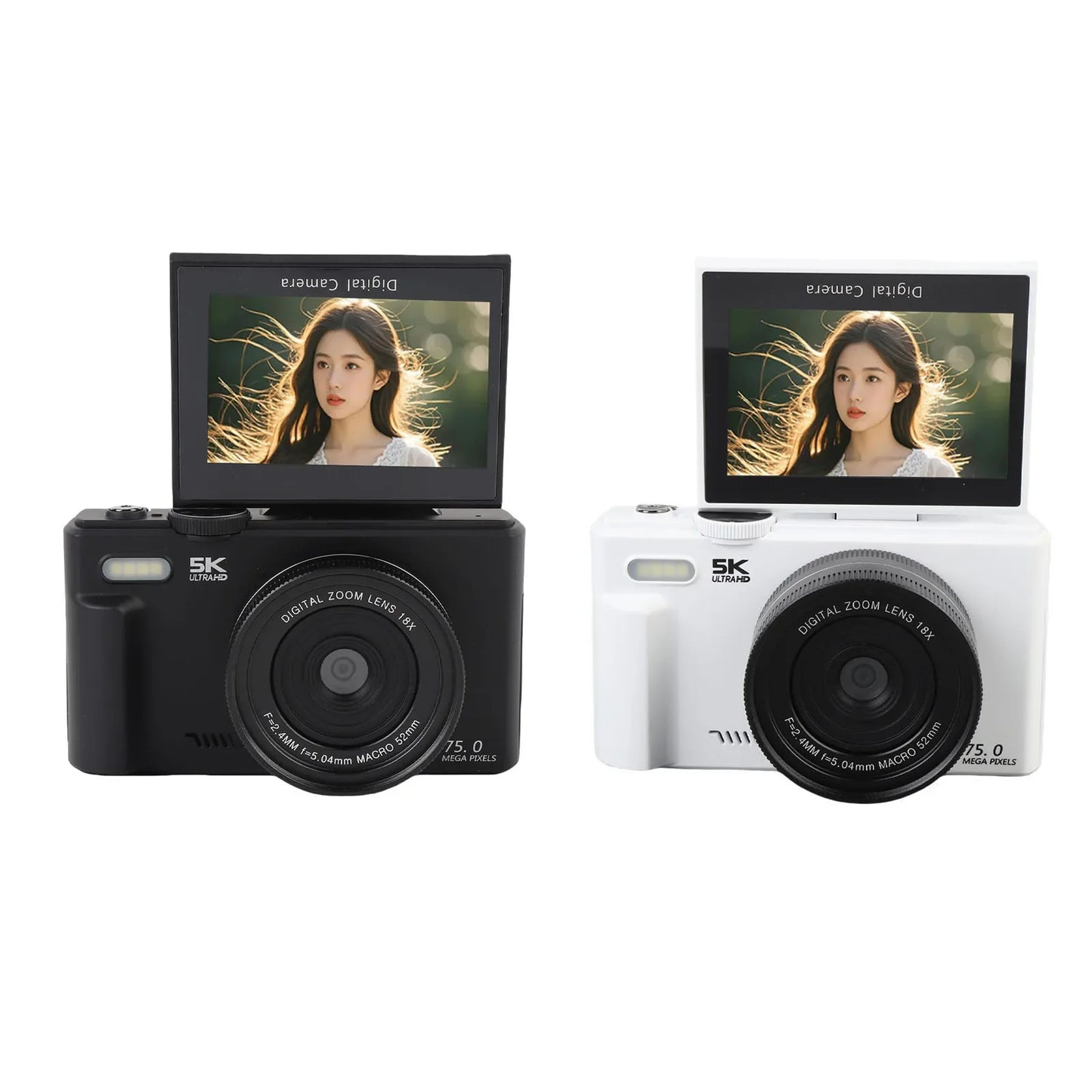 5K HD WiFi Digital Camera Portable 18XAF Autofocus High Definition 3 Inch  Screen 5K Digital Camera for Photography and Video