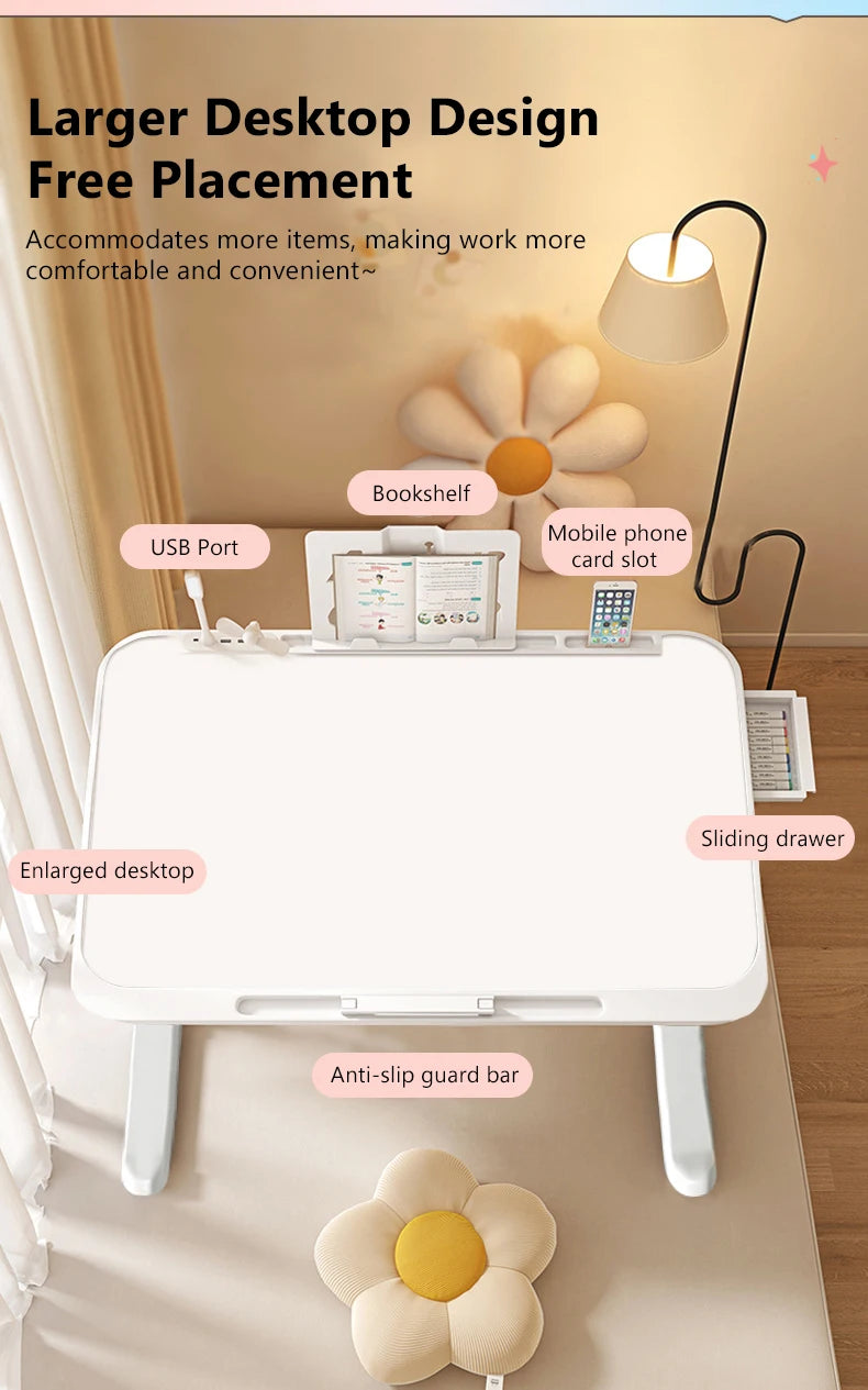 Computer Bed Table Computer Desk Children's Study Desk Bedroom Living Room Desk Adjustable Biurko Narozne Gamingowe Furniture