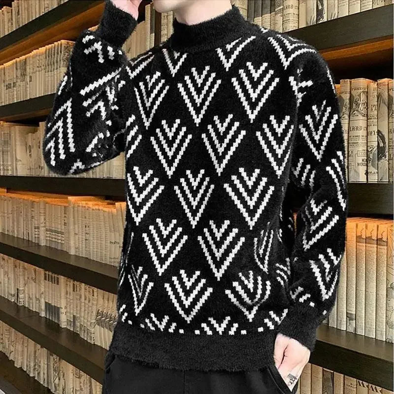 Pullovers Male Long Sleeve Autumnr and Winter Korean Style Knitwear Harajuku Clothing Deals 2025 Y2k Top Men's Knit Sweater