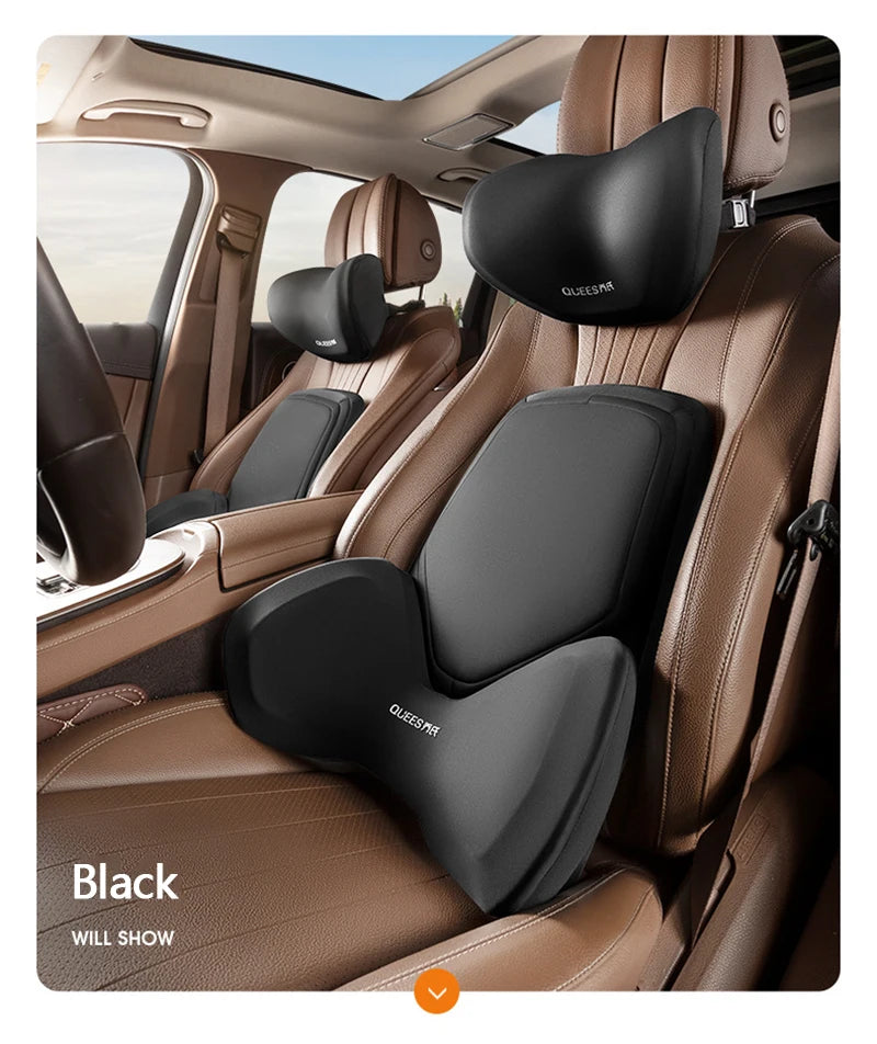 Car Headrest Pillow Auto Neck Cushion Car Back Lumbar Waist Pillow Slow Rebound Guard Head Support for Universal Car Supplies