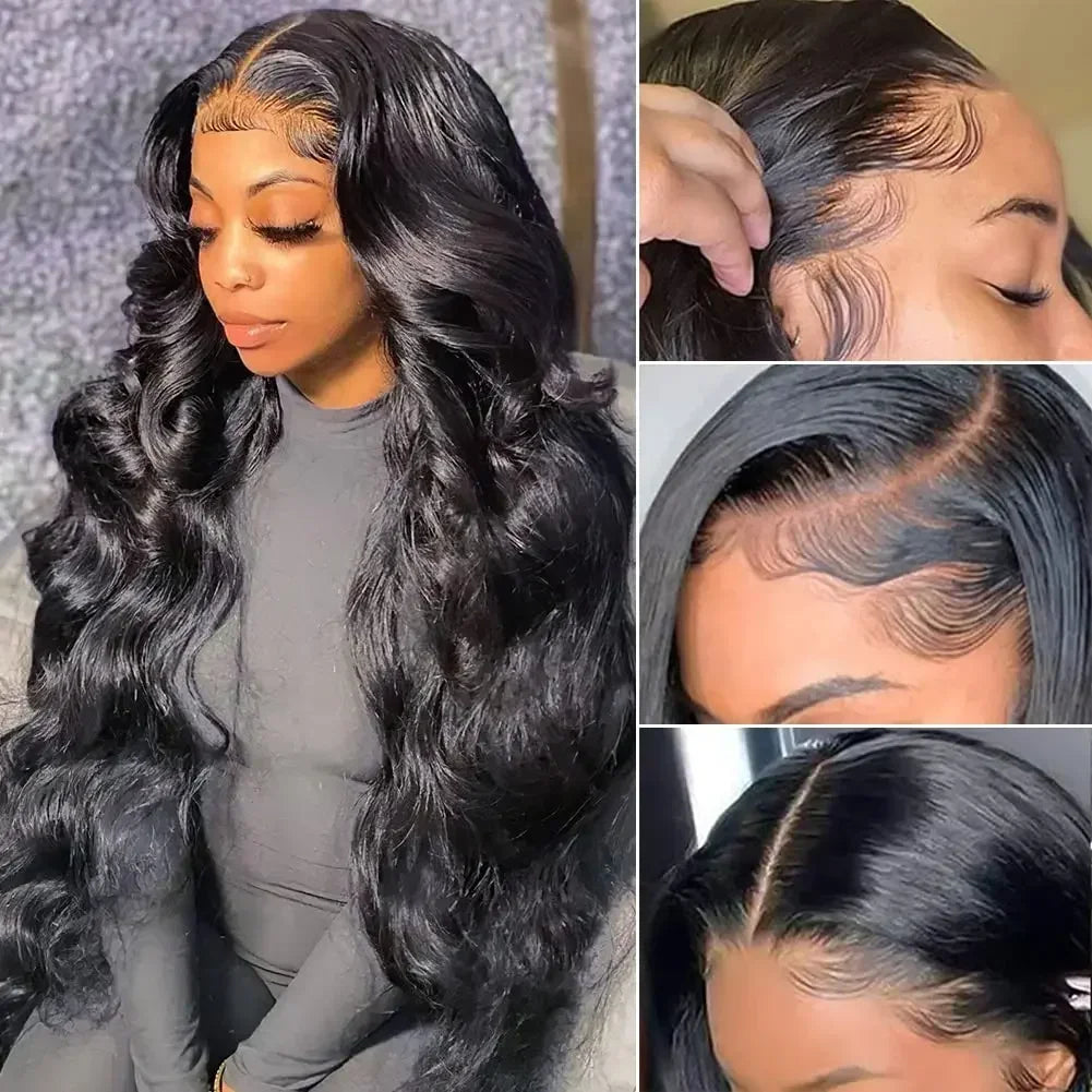 Lafino 200% Density Body Wave Lace Front Wig 13x6 Loose Body Wave 13x4 Lace Front Wigs Black Wig Human Hair 40 Inch Brazilian