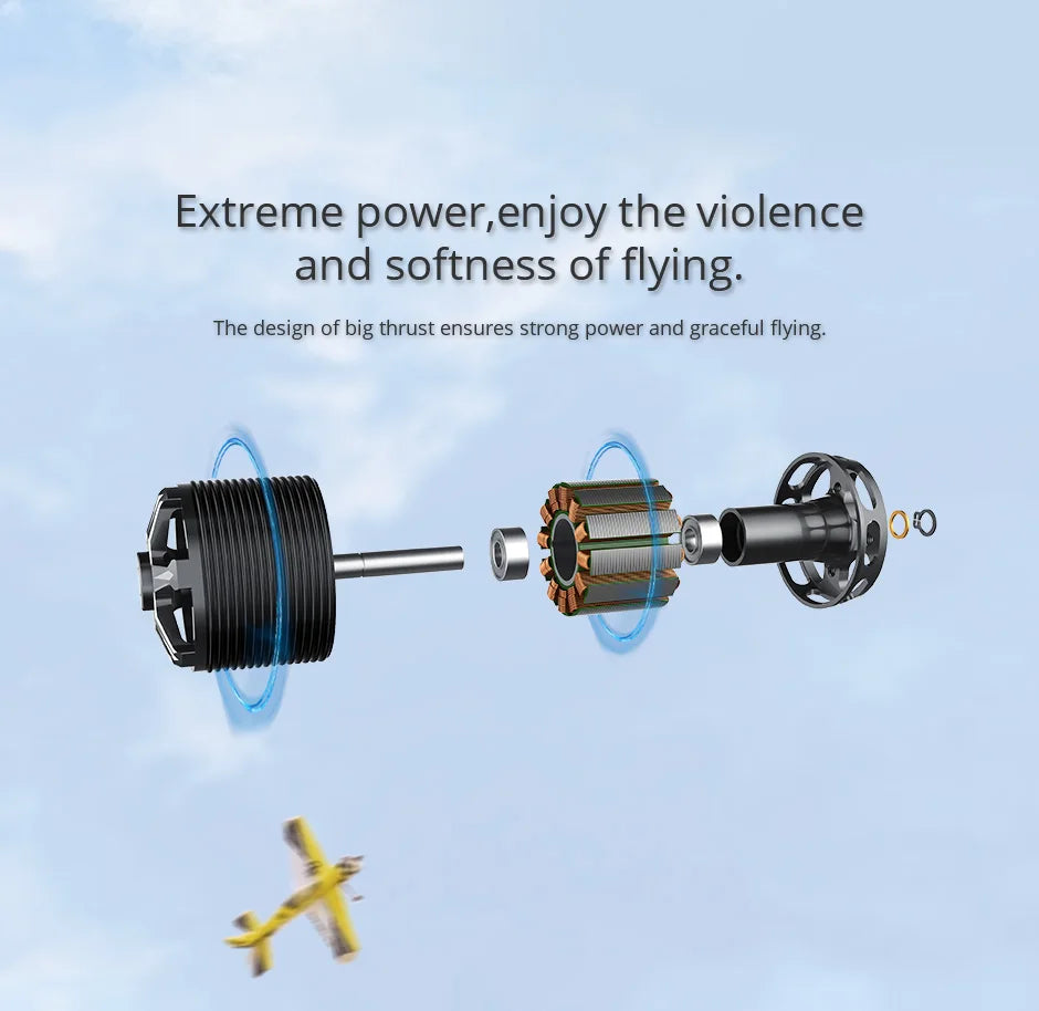 T-MOTOR Hobby AS2814 KV900 KV1050 KV1200 KV2000 Long Shaft Brushless Motor For Airplane Fixed Wing Power Engine