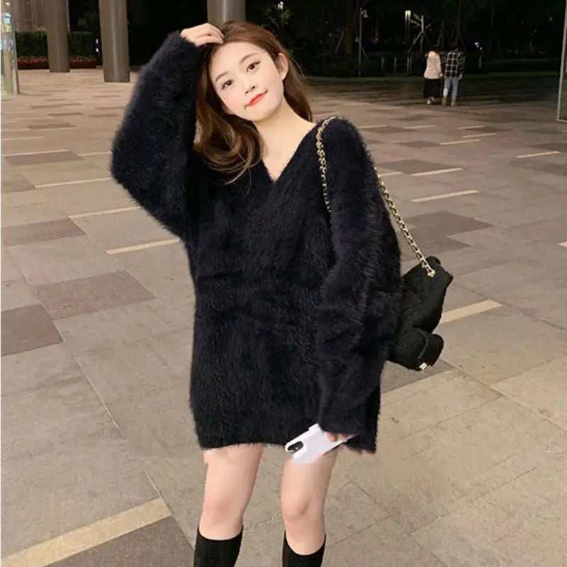 Pullovers Women Tender Loose Harajuku Chic Stylish Femme Korean Style Student Soft Elegant Aesthetic All-match Friends Casual