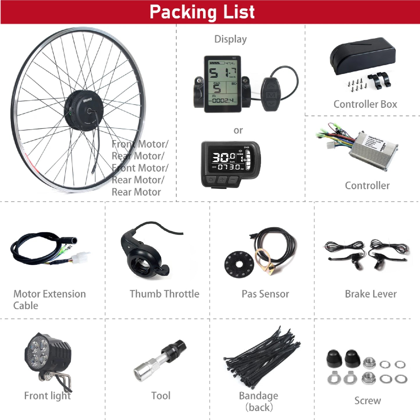 Ebike Motor Kit High Speed Brushless Gear Hub 36V 48V 350W 500W Electric Bike Conversion Front Cassette Rear With rim ZEMAKE