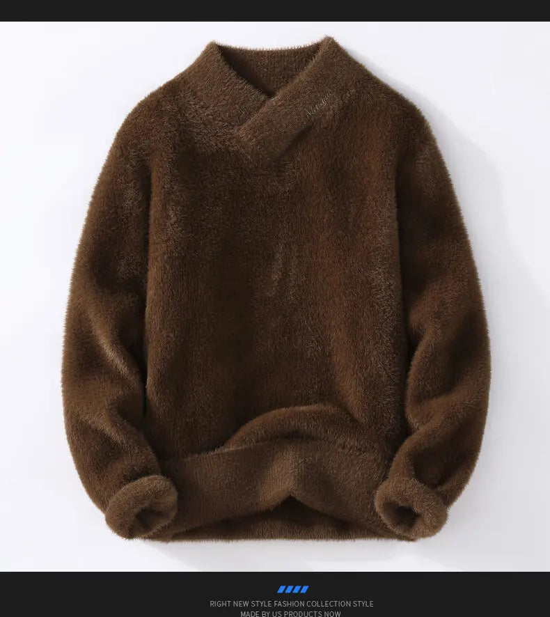 Sweaters men 2025 winter korean style mens warm sweater V-neck men sweaters autumn Men's wool pullovers men full size M-XXXL