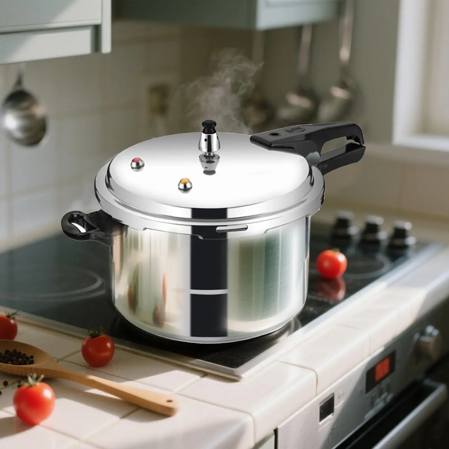 Pressure Cooker 5L Pressure Cookware with Steamer Insert Aluminum Alloy Cookware for Meat Poultry Seafood Vegetable Kitchen Cook