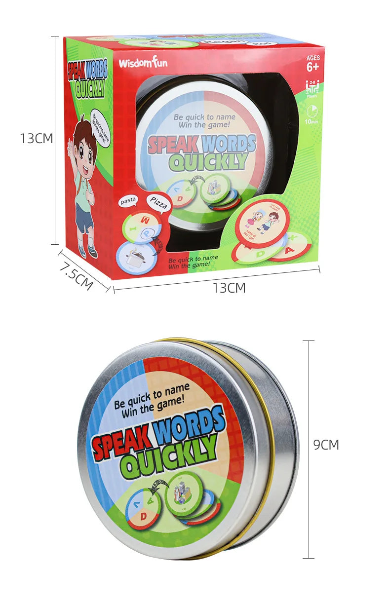 Children's Toys Spell English Word Game Card Quickly Say Words Interactive Board Game English Literacy Card