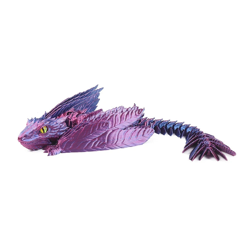 3D Printed Dragon Feathered Wyvern Dragon Articulated Fidget Dragon Home Office Decor Desktop Pet Desk Toy