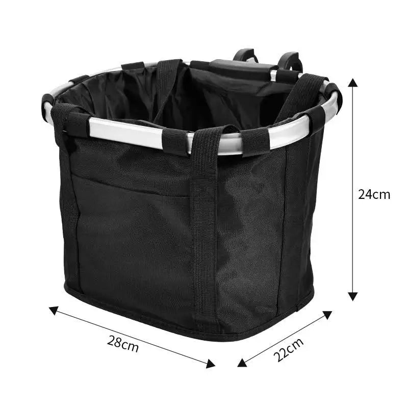 Bicycle Front Basket Bike Small Pet Dog Carry Pouch 2in1 Detachable MTB Cycling Handlebar Tube Hanging Fold Baggage Bag 5KG Load