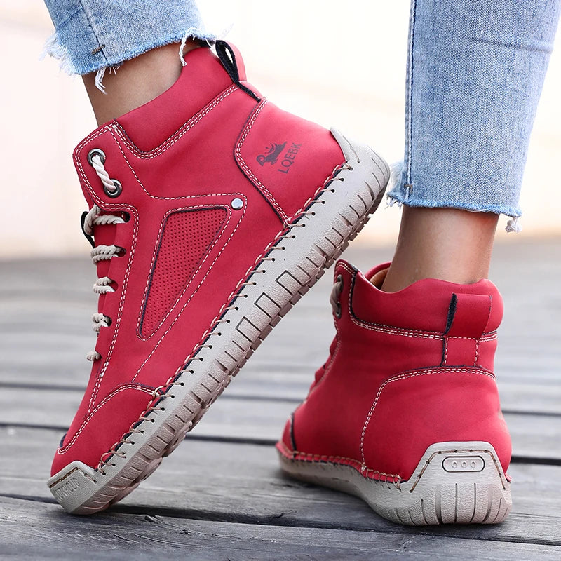 Boots for Women British Style Retro Anti Slip Loafers Casual Soft Soled Women Nude BootsSpring Autumn Comfortable Women's Shoes