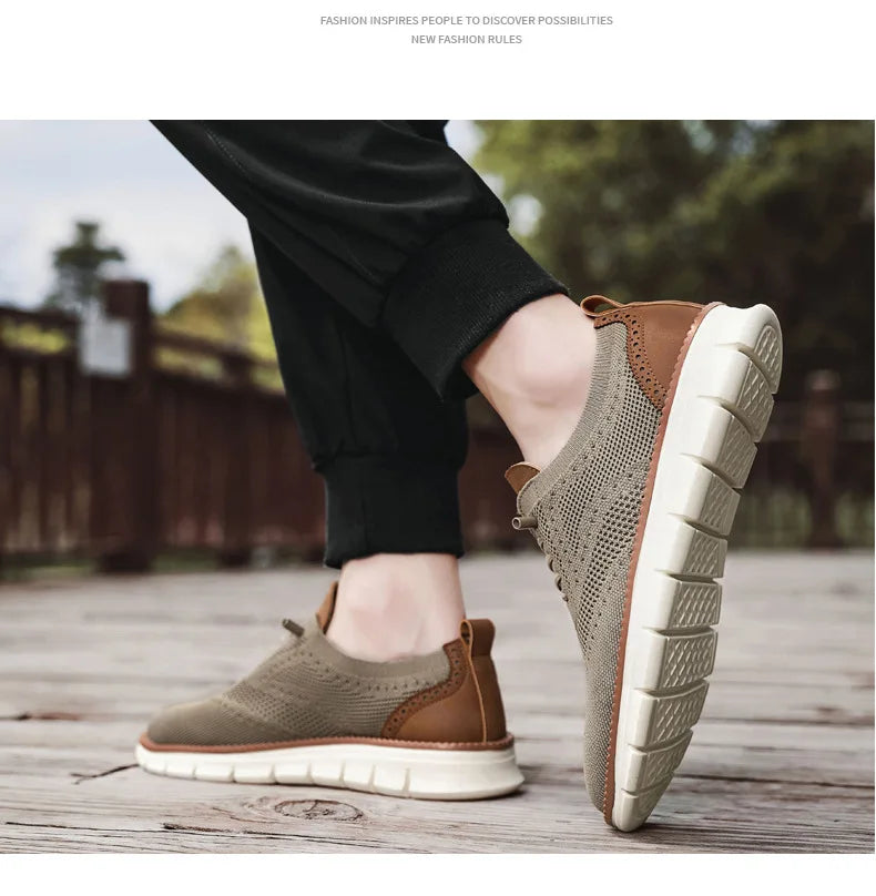 Men Casual Shoes Breeze Stylish Oxfords Fashion Formal Business Urban Breathable Shoes for Male Non Slip Dress Sneakers for Man