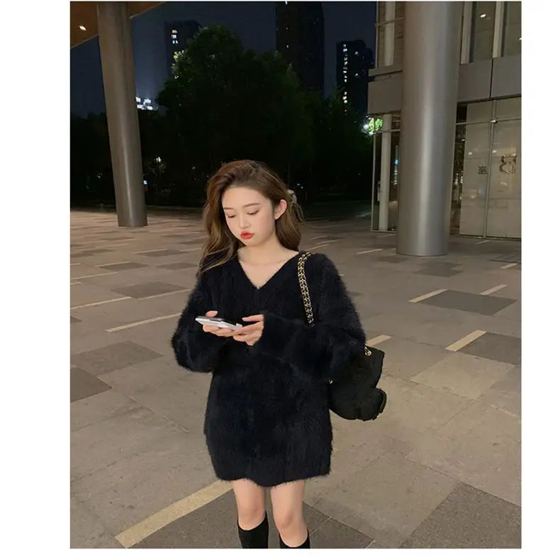 Pullovers Women Tender Loose Harajuku Chic Stylish Femme Korean Style Student Soft Elegant Aesthetic All-match Friends Casual