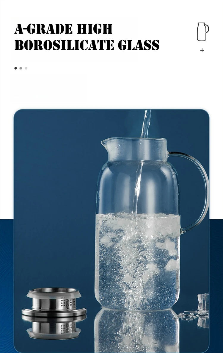COOKER KING 1.8/2.5L Glass Water Kettle High Borosilicate Glass Large Capacity Teapot High Temperature Resistance Office Use