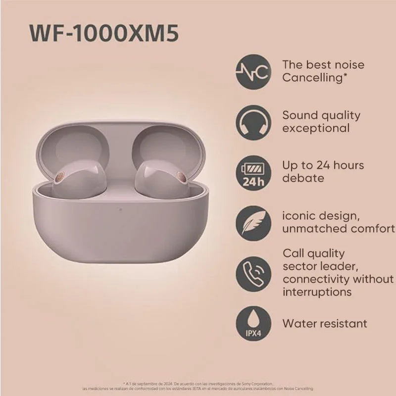 SONY WF-1000XM5 Earphones Wireless The Best Noise Canceling Earbuds Bluetooth Up to 24-Hour Battery Life Multipoint Connection