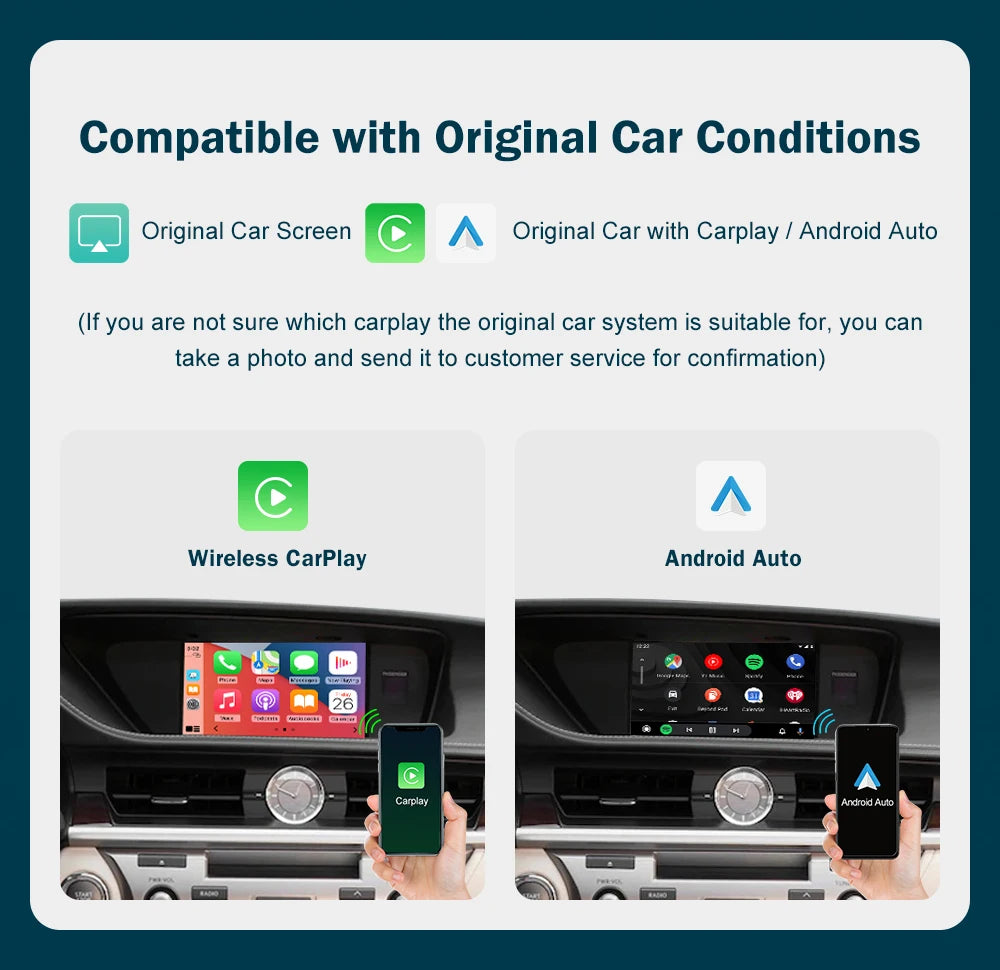 Wireless CarPlay for Lexus ES 2014-2019, with Android Auto Mirror Link AirPlay Car Play Functions