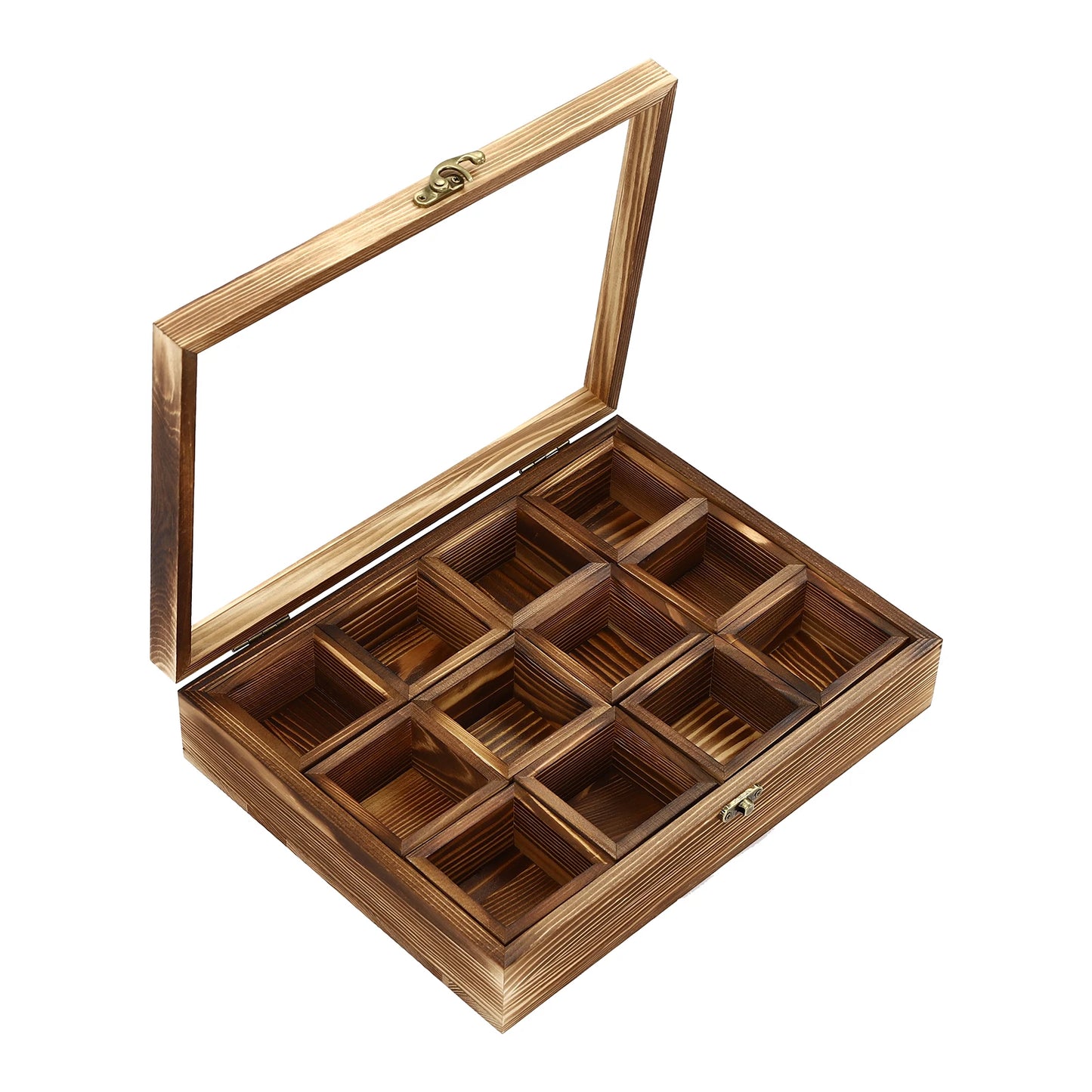 Retro Style Wooden Spice Box Wooden Spice Box with 12 Containers Storage Cans Spice Fit Box