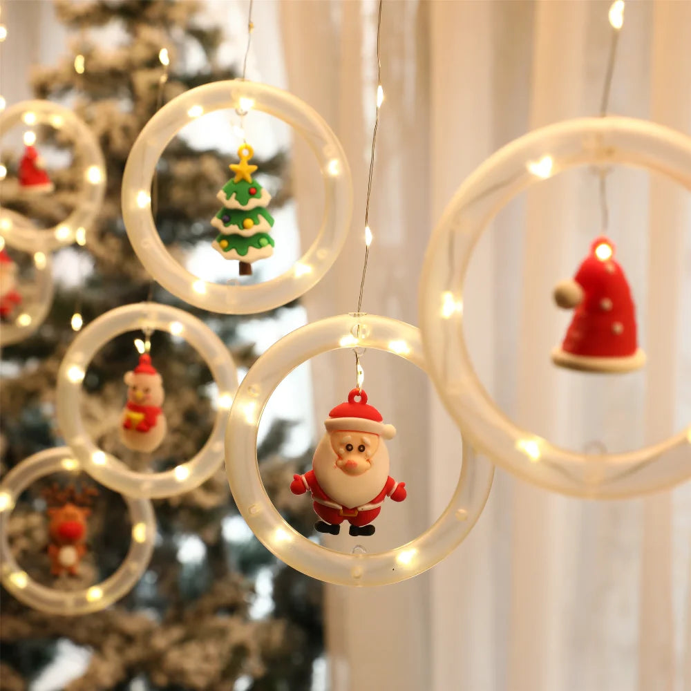 Christmas Led Decorative Lights Strip Star Curtain Lights Christmas Tree Lights String Festival Atmosphere Lights Star Lights