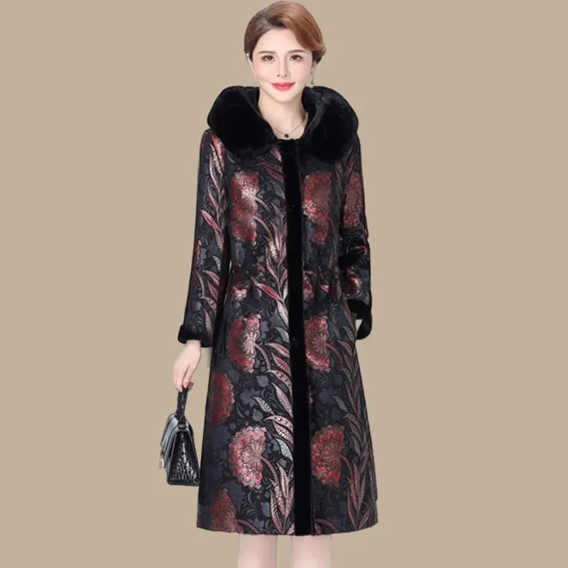 Fur Coat For Women Wearing Both Sides and Fur Integrated Coat 2023 New Loose Mother's Clothing Thickened and Warm Long Coat For