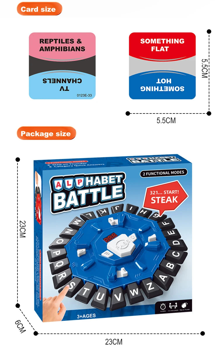 Word Game Family Board Game with Digital Display Timer Fun Fast-Paced 24-Letter Game for Learning Party Interactive