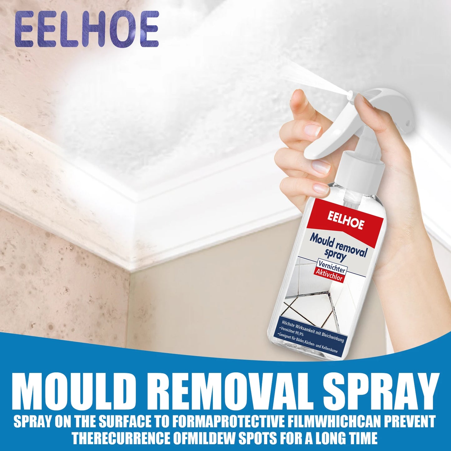 Wall Mildew Remover Mildew Stain Remover Spray Active Mildew Mould Removal Foam Spray Long-lasting Effect Wall Mold Remover