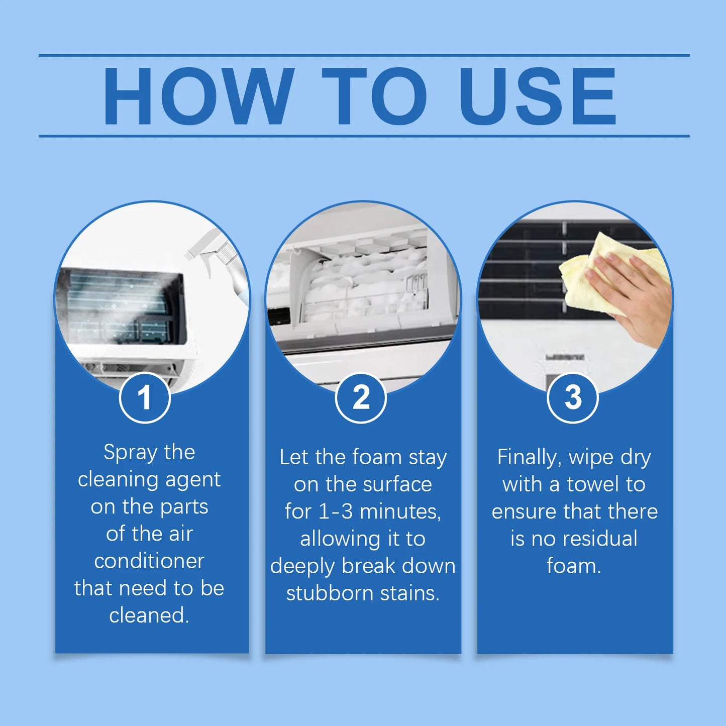 120ml Air Conditioner Cleaner Strong Cleaning Removes Stains And Odors Fast Decomposition Household Cleaning Tools