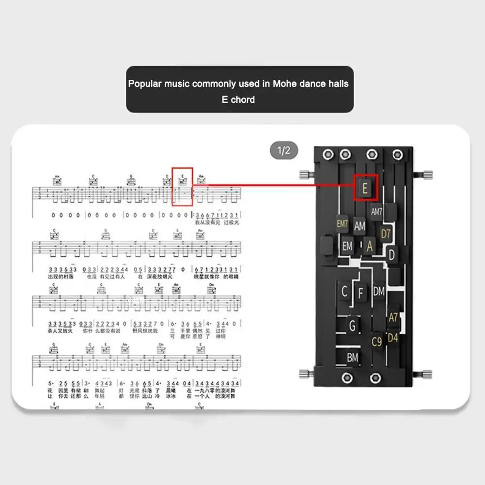 Guitar Aid Chords,Portable Guitar Learning System Teaching Beginner Trainer Practice Tools for Beginners Friends Family Adults