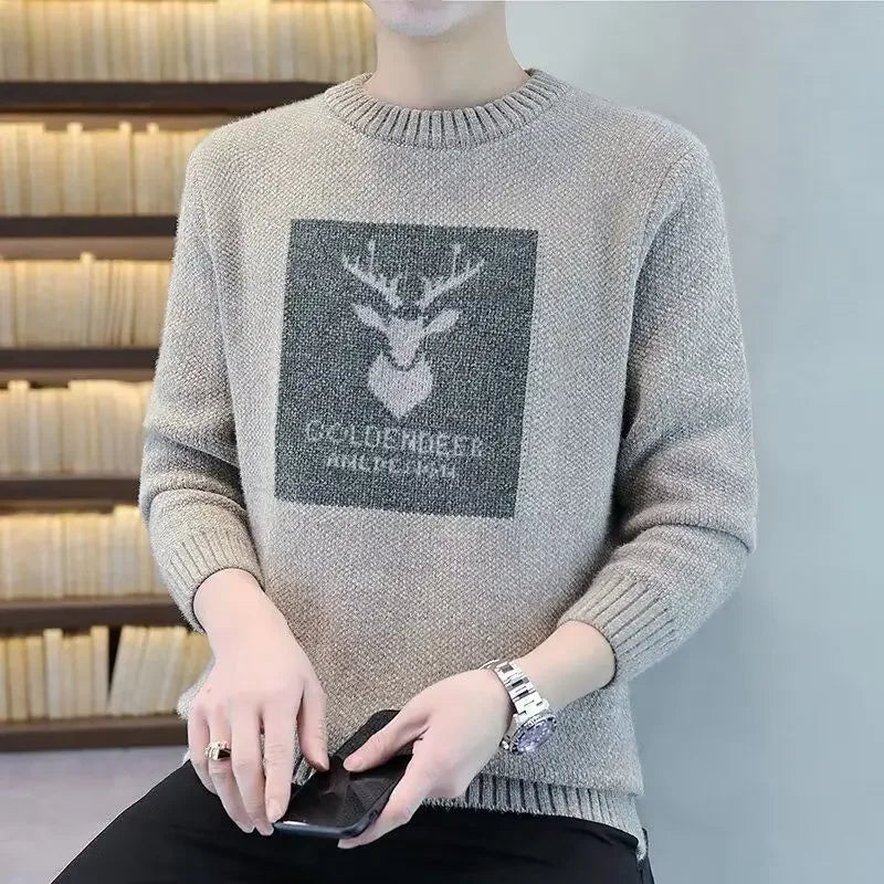 Pullovers Male Long Sleeve Autumnr and Winter Korean Style Knitwear Harajuku Clothing Deals 2025 Y2k Top Men's Knit Sweater
