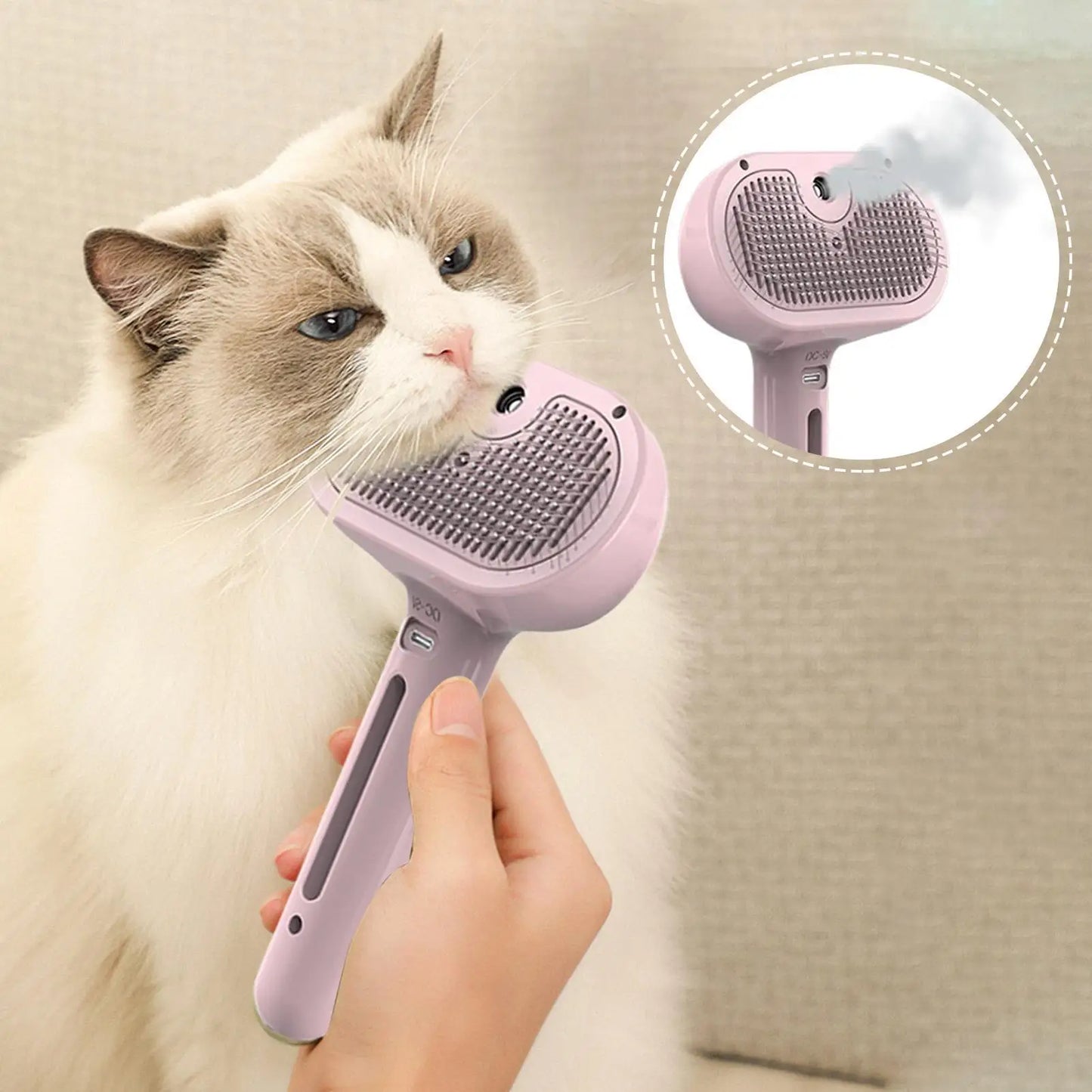 Dog Brush for Grooming Portable Pet Hair Removal Comb Electric Pet Spray Grooming Comb Cleaning Steam Brush Pet Supplies
