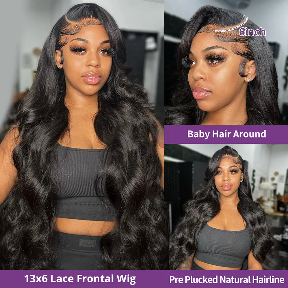 180 Density 36 38Inch Wig Human Hair For Women 13x4 Body Wave Lace Front Wig 13x6 Body Wave Lace Frontal Wig Brazilian Hair